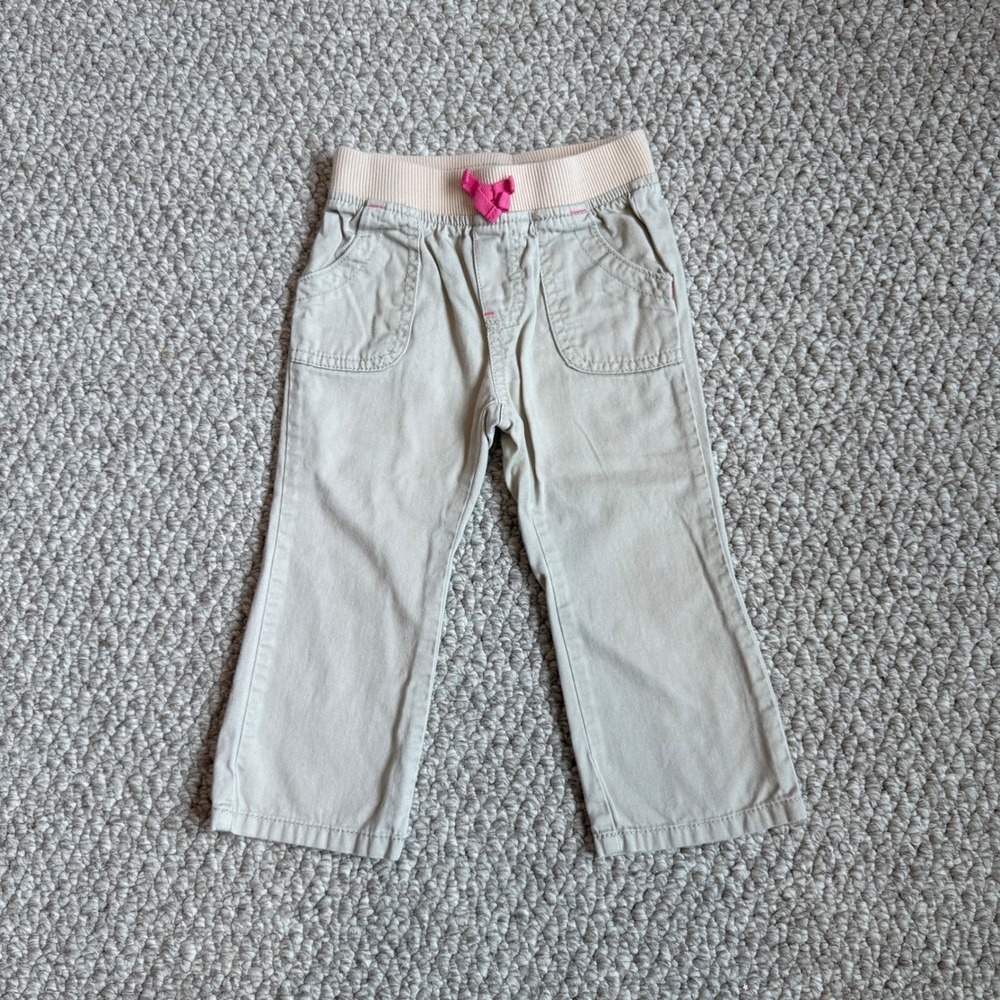 Kids Circo Khaki Cargo‎ Pants Elastic Waist Drawstring Size 2T Toddler